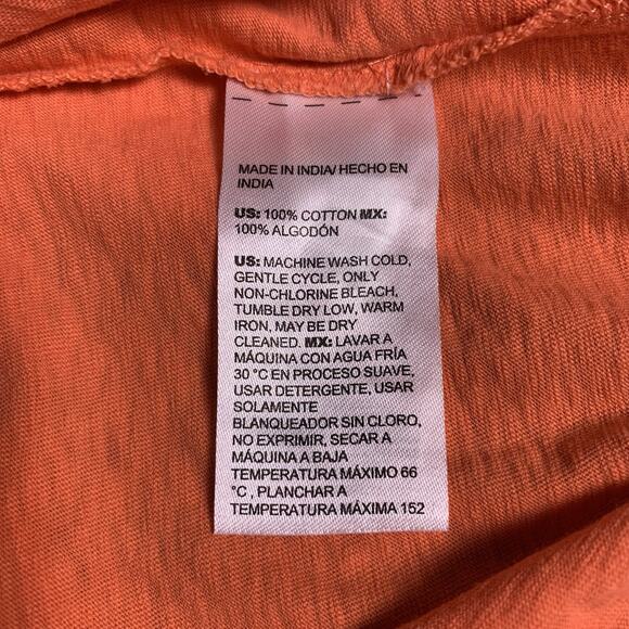 Chico's Top NWT Women's Size 4 (2X) Nectarine Eyelet Tiered Sleeve Tropical - Picture 5 of 7